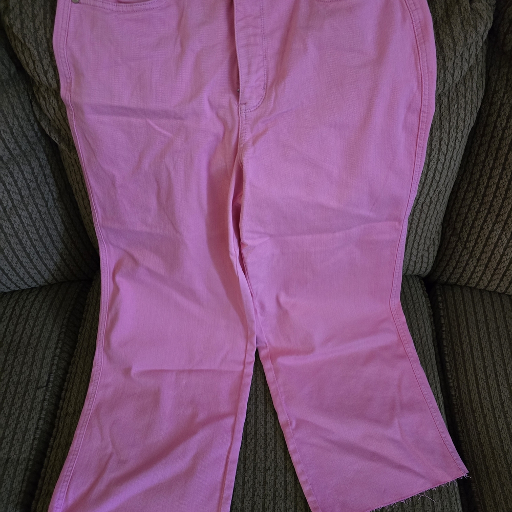 Judy Blue Pink Flare Wide Leg Jeans